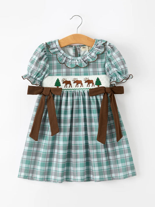 Plaid About Moose Dress- Girls (2-6)