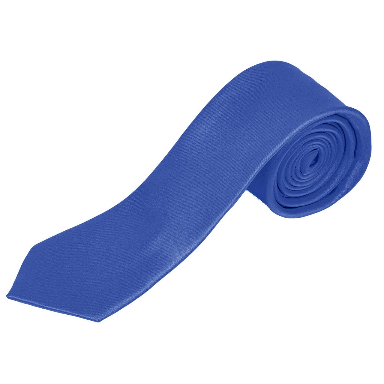 Poly Satin Solid 2.5" Slim Tie in Multiple Colors- Men's Accessories
