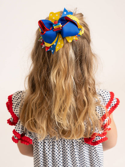 Ribbon Bow in Blue Class in Session- Girl's Accessories