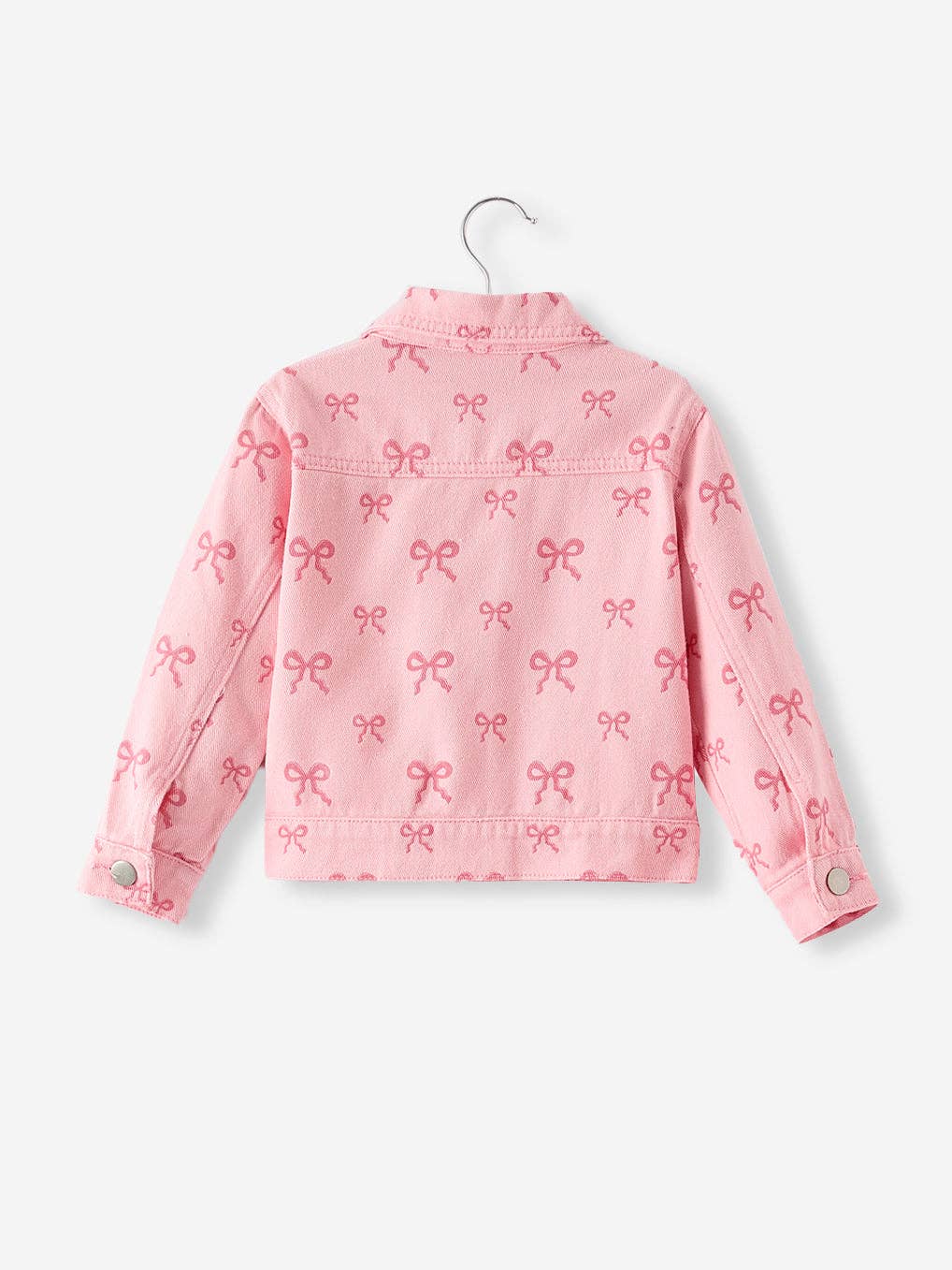 Bow Denim Jacket in Pink- Girls (2-7)