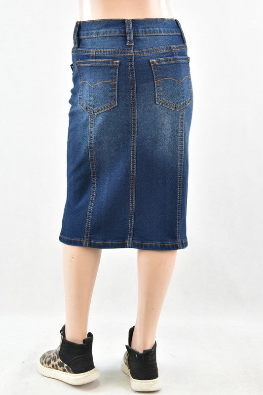 Carmen Denim Skirt in Dk Indigo Wash- Girls & Tween (4/6-12/14)