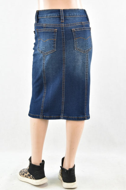 Carmen Denim Skirt in Dk Indigo Wash- Girls & Tween (4/6-12/14)
