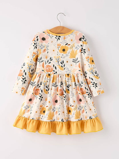 Flora Belle Dress in Mustard - Girls (2-7)