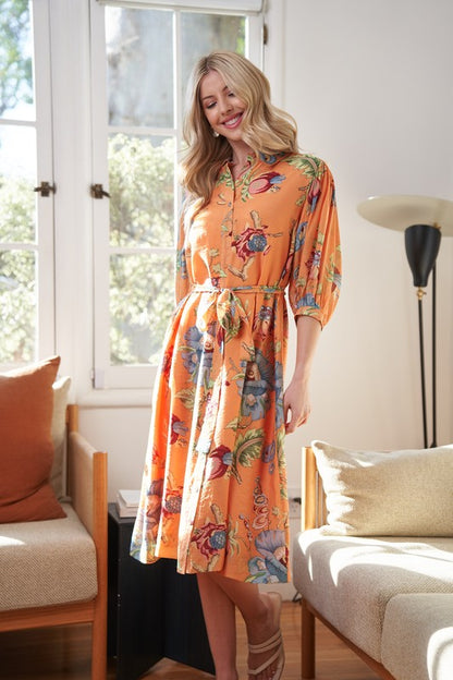 Cassia Dress in Coral- Misses (S-L)