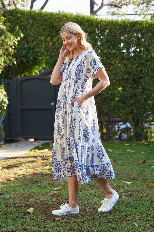 Thalia Dress in Blue- Misses (S-L)