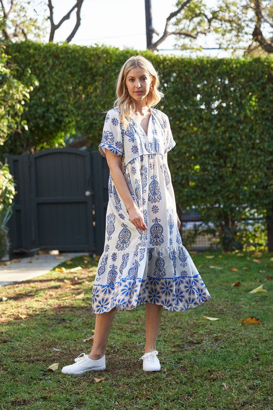 Thalia Dress in Blue- Misses (S-L)