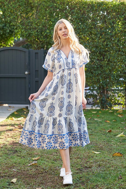 Thalia Dress in Blue- Misses (S-L)