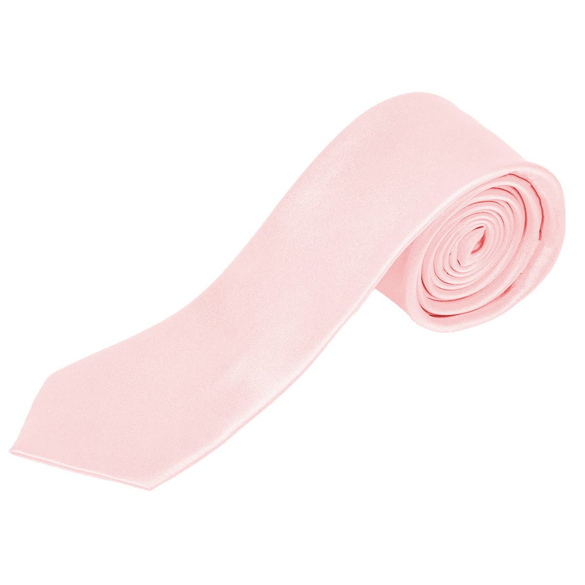 Poly Satin Solid 2.5" Slim Tie in Multiple Colors- Men's Accessories