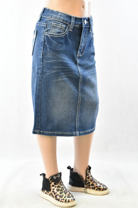 Jett Denim Skirt in Indigo Wash- Girls & Tween (S 4/6-L 12/14)