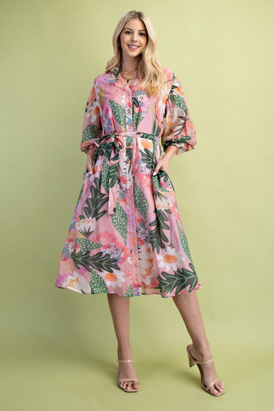 Azalea Dress in Pink Mix- Misses (S-L)
