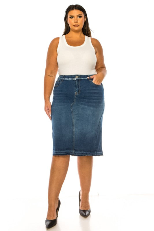 Dakota Denim Skirt in Misses and Plus (S-3X)