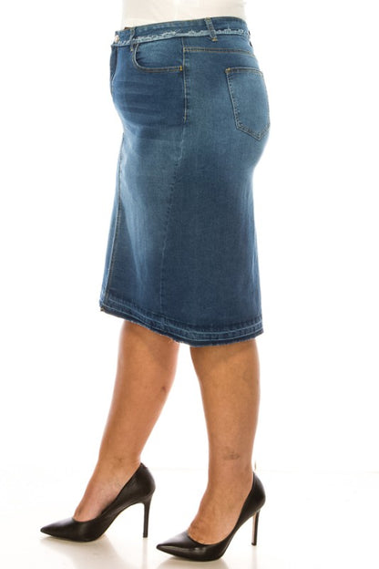 Dakota Denim Skirt in Misses and Plus (S-3X)
