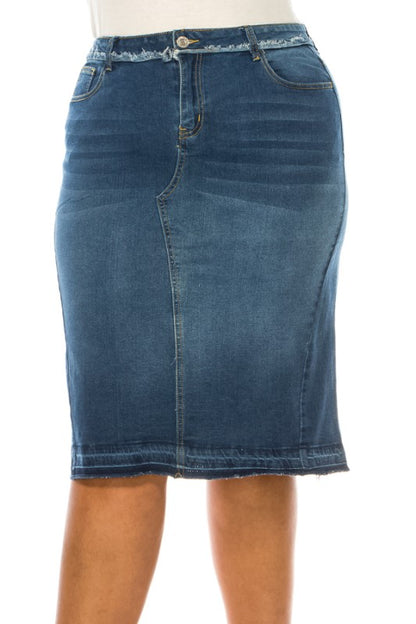 Dakota Denim Skirt in Misses and Plus (S-3X)