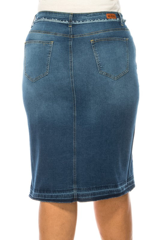 Dakota Denim Skirt in Misses and Plus (S-3X)
