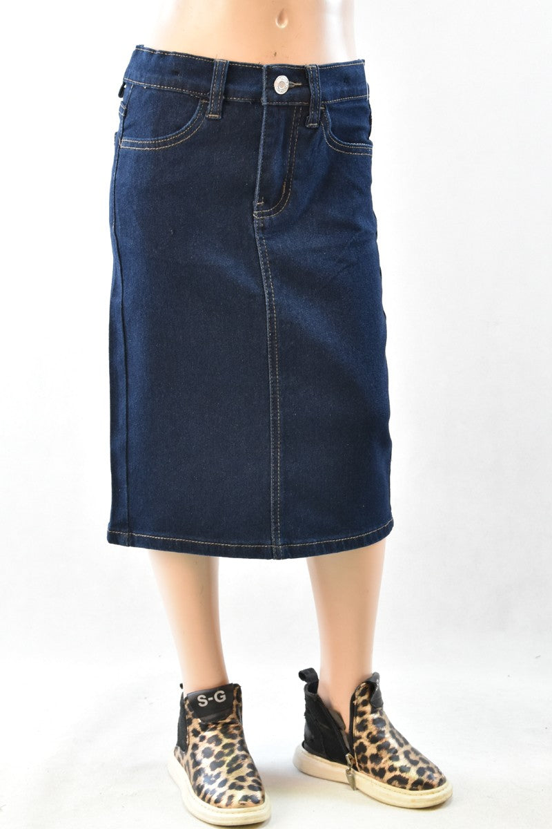Scottie Denim Skirt in Dk Indigo- Girls/Tween (S 4/6-L 12/14)