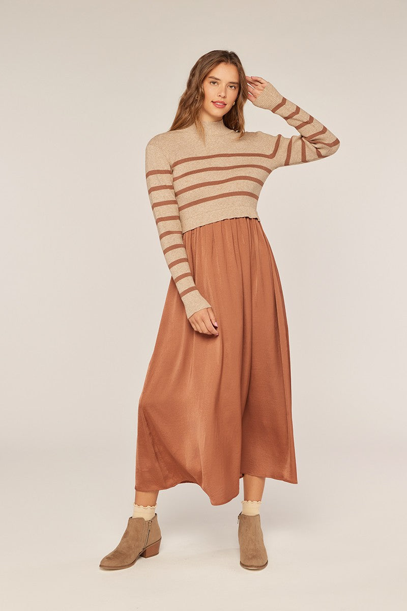Brinley Dress in Brown- Misses (S-XL)