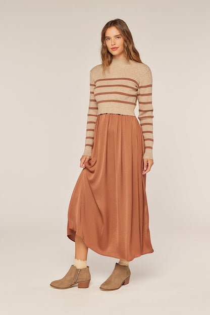 Brinley Dress in Brown- Misses (S-XL)
