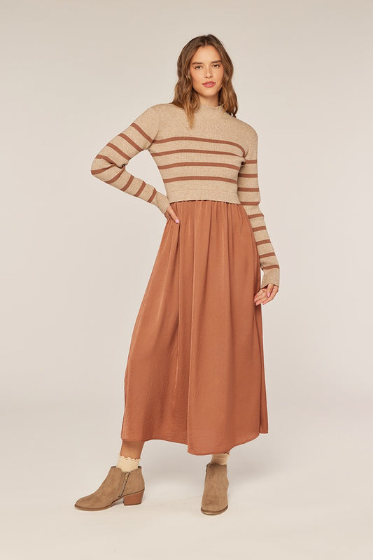 Brinley Dress in Brown- Misses (S-XL)