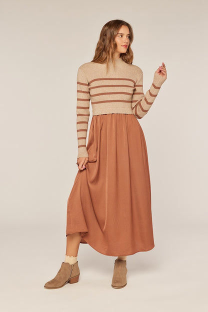 Brinley Dress in Brown- Misses (S-XL)
