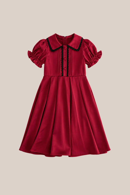 *PREORDER* Mini Sophia Dress in Garnet- Girls (2T-13/14)