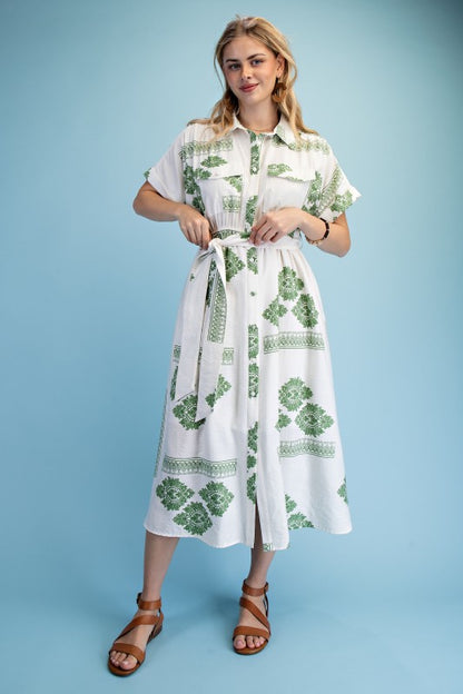 Verona Dress in Avocado Mix- Misses (S-L)