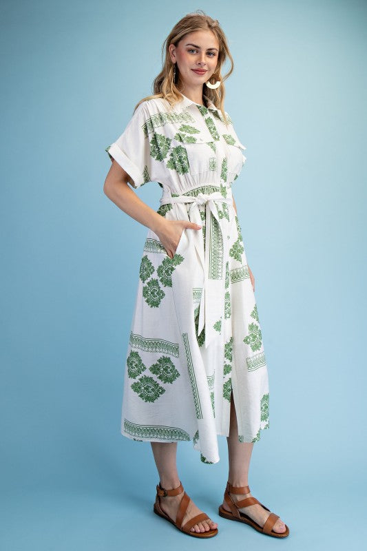 Verona Dress in Avocado Mix- Misses (S-L)