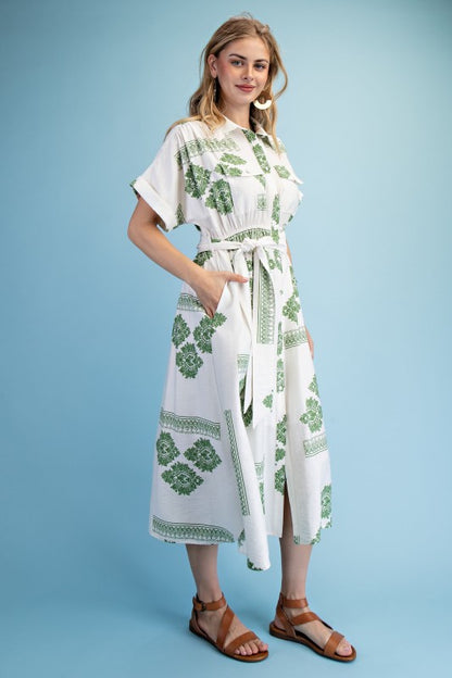 Verona Dress in Avocado Mix- Misses (S-L)
