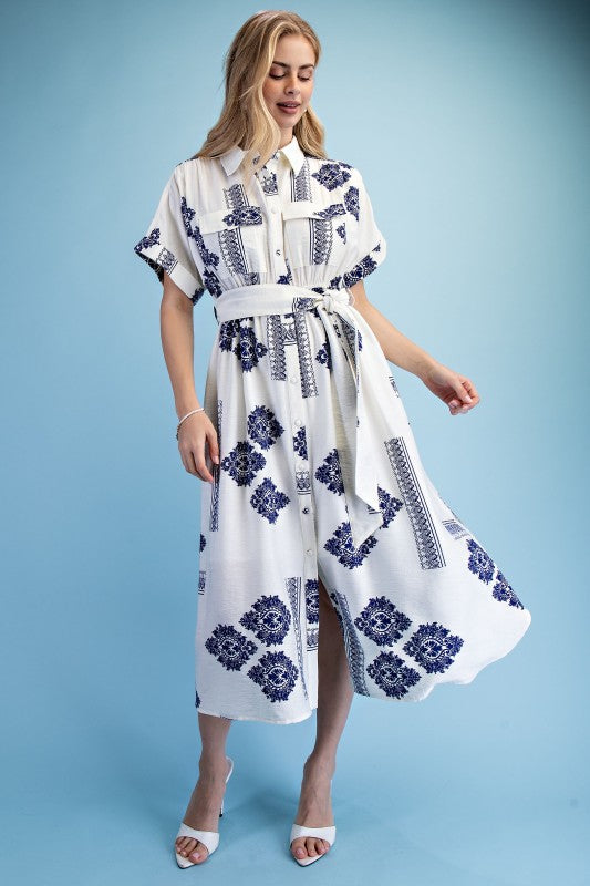 Verona Dress in Cobalt Mix- Misses (S-L)