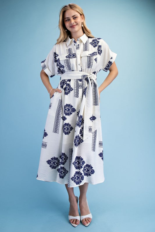 Verona Dress in Cobalt Mix- Misses (S-L)