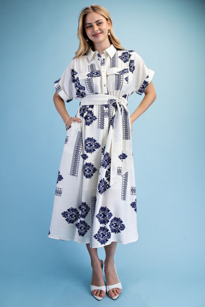 Verona Dress in Cobalt Mix- Misses (S-L)