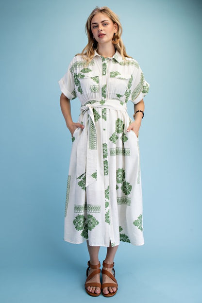 Verona Dress in Avocado Mix- Misses (S-L)