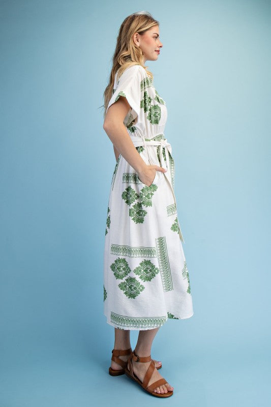 Verona Dress in Avocado Mix- Misses (S-L)