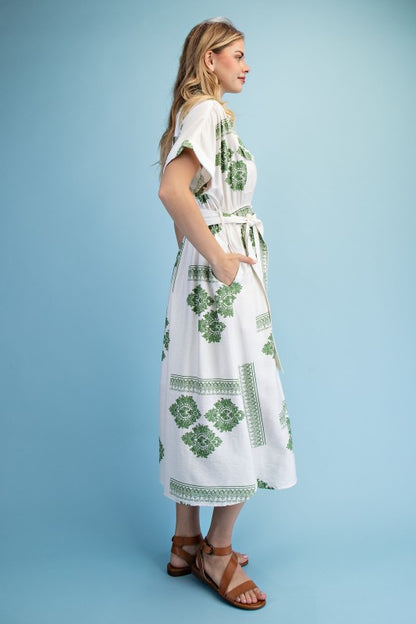 Verona Dress in Avocado Mix- Misses (S-L)