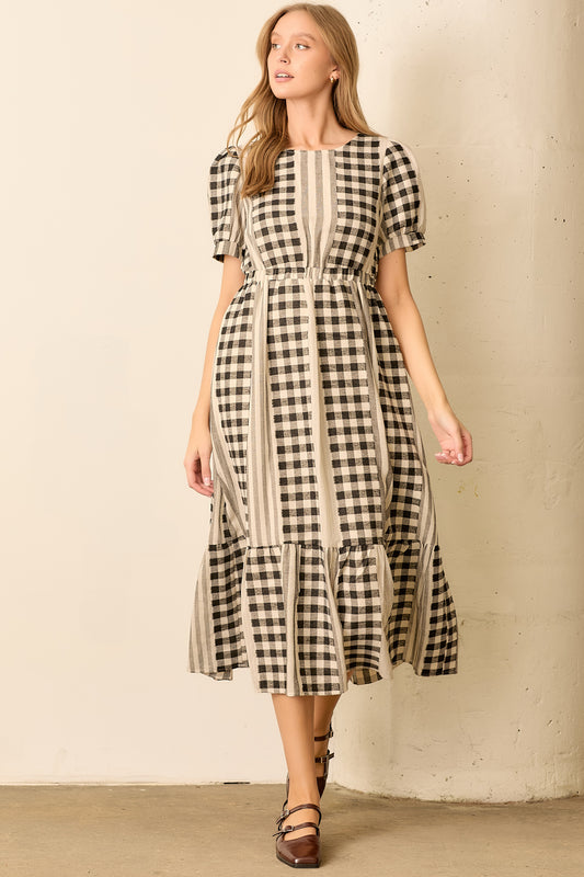 Junie Dress in Black/Ivory- Misses (S-L)