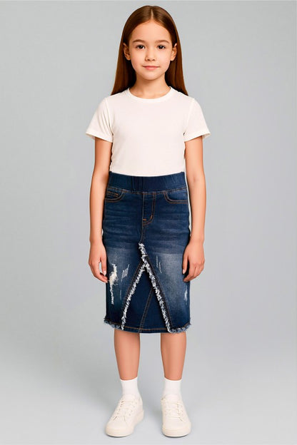 Madden Denim Skirt in Dk Indigo Wash- Girls & Tween (S 4/6- L 12/14)