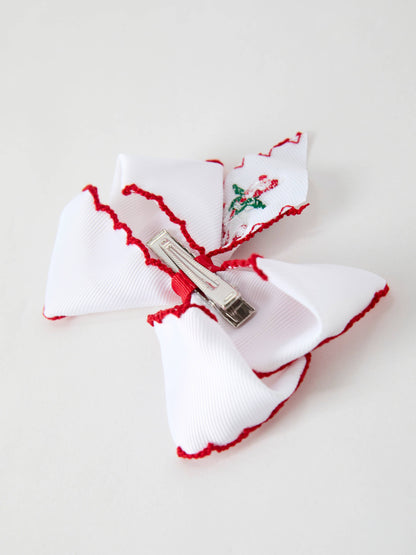 Candy Cane Bow Hair Clip- Hair Accessories