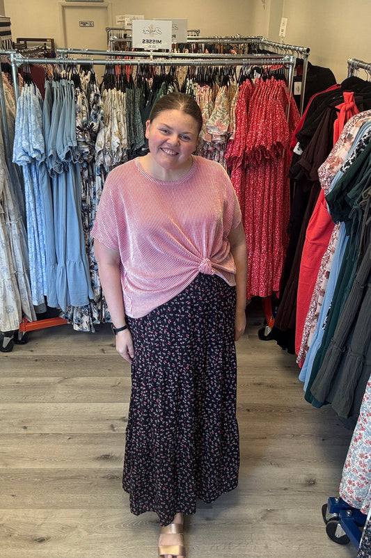 Dania Top in Ruby- Misses and Plus (S/M-2X/3X)