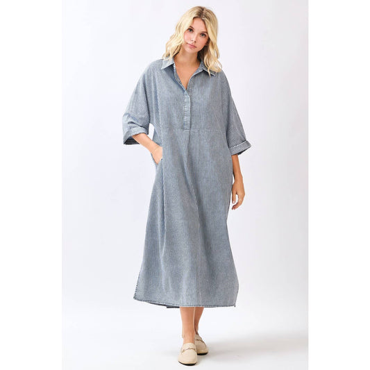 Collins Dress in Navy- Misses (S-L)