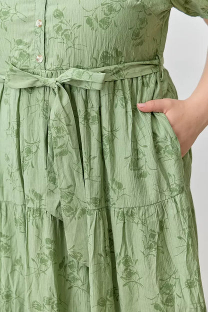 Esme Dress in Green- Plus (1X-3X)