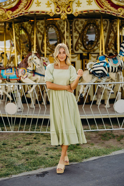 Tessi Dress in Saybrook Sage- Misses and Plus (XS-4X)