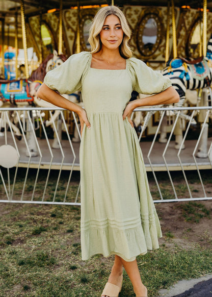 Tessi Dress in Saybrook Sage- Misses and Plus (XS-4X)