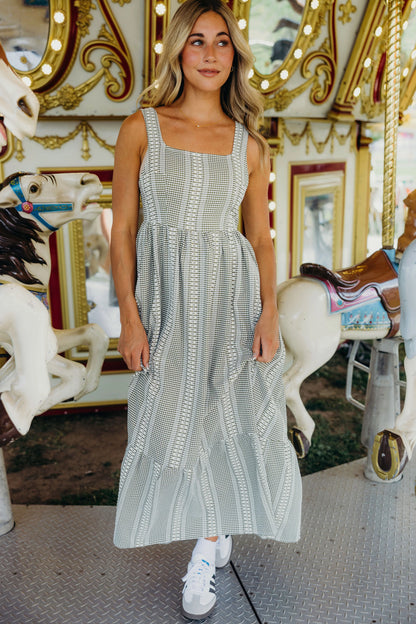 Delphine Dress in Olive Picnic- Misses and Plus (XS-4X)