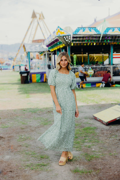 Indigo Dress in Inked Moss- Plus (3X,4X)