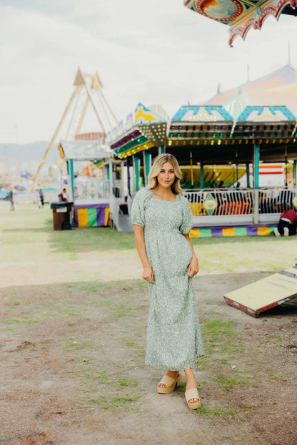 Indigo Dress in Inked Moss- Plus (3X,4X)