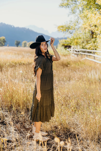 Serena Dress in Arugula- Misses and Plus (XS-4X)