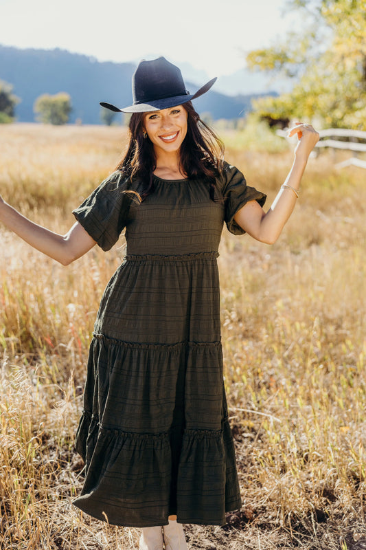 Serena Dress in Arugula- Misses and Plus (XS-4X)