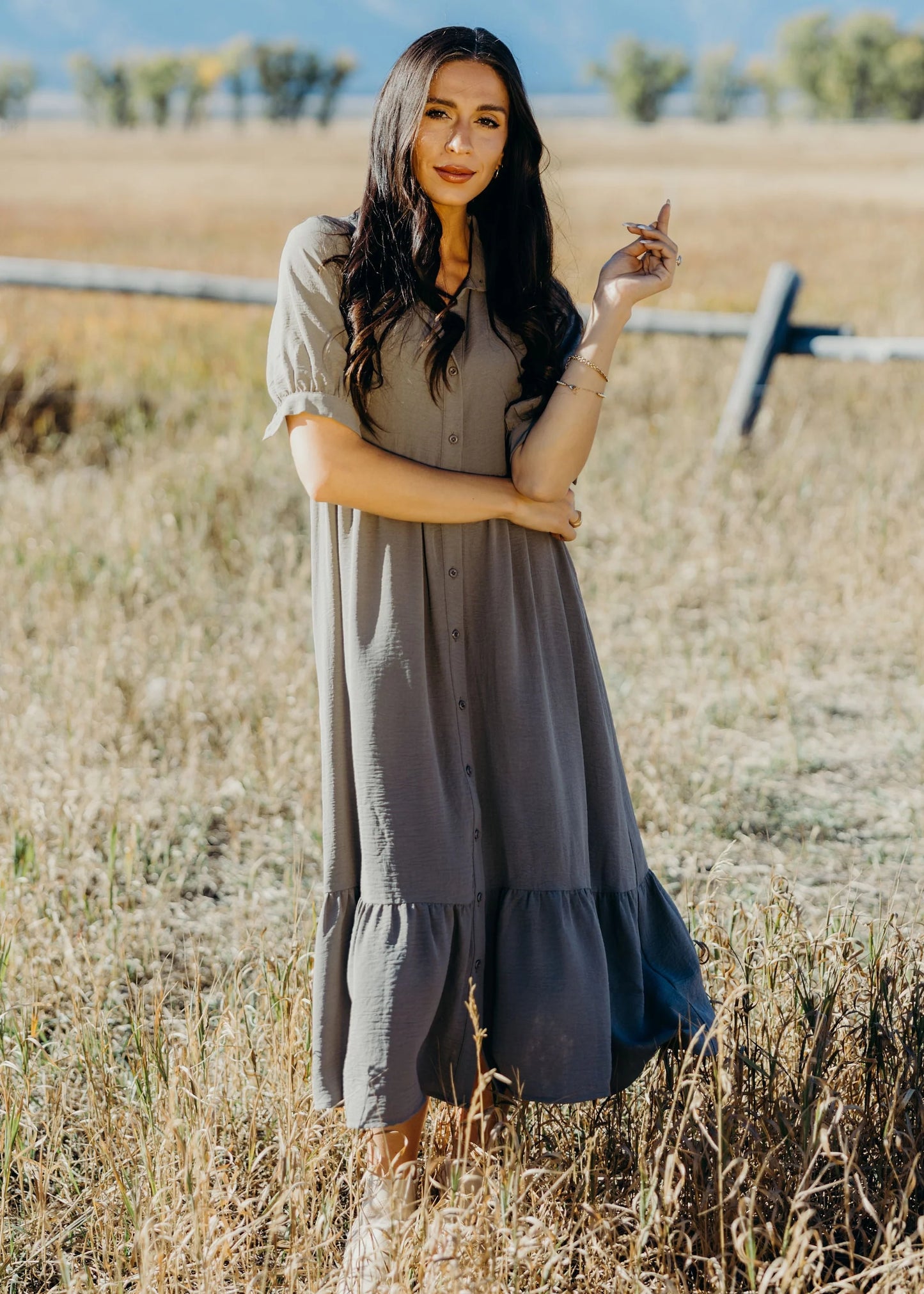 Leo Dress in Cloudstone- Misses and Plus (XS-4X)