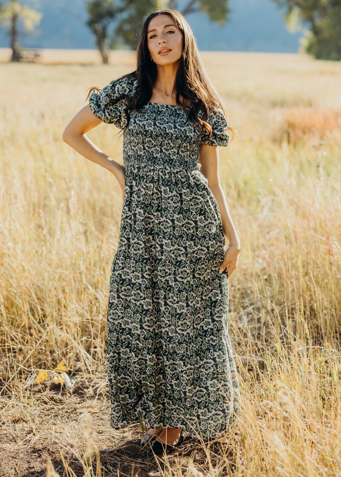 Indigo Dress in Secret Meadow- Misses and Plus (XS-4X)