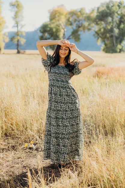 Indigo Dress in Secret Meadow- Misses and Plus (XS-4X)