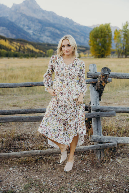 September Dress in Painter's Garden- Misses and Plus (XS-4X)